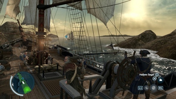 Goldener Sonnenschein auf hoher See.